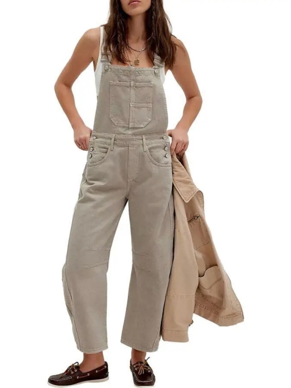 Free People / We The Free barrel-leg overalls, NWOT- Size M